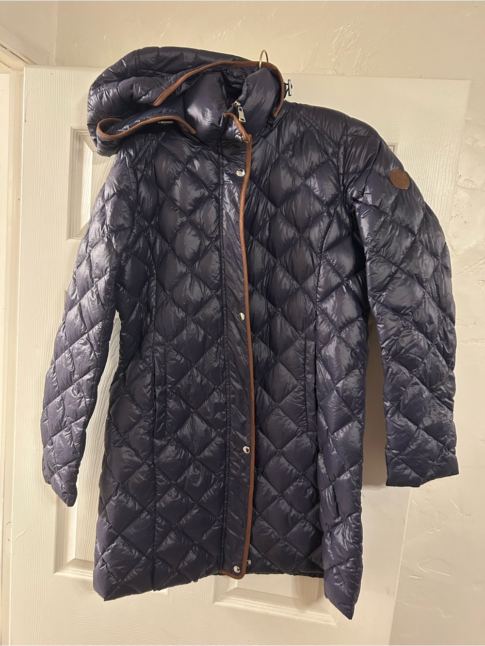 Like New Navy Ralph Lauren Long Puffer Down Jacket Light Large